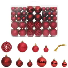Christmas Baubles 100 pcs1.2" / 1.6" / 2.4" Wine Red