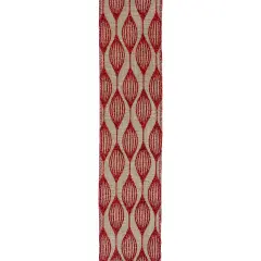 Northlight Club Pack of 12 Red and Beige Christmas Wired Craft Ribbons 2.5" x 120 Yards