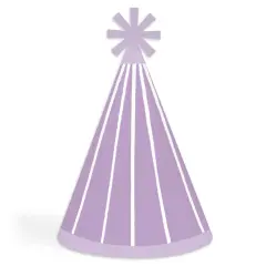 Big Dot of Happiness Purple Stripes - Cone Happy Birthday Party Hats for Kids and Adults - Set of 8 (Standard Size)