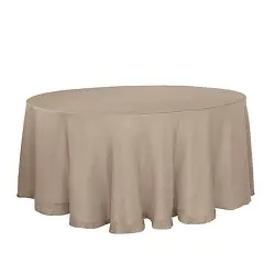 120" Round Faux Burlap Tablecloth Brown