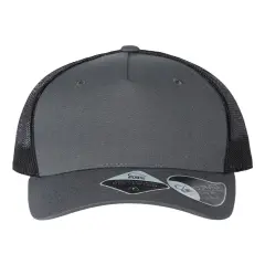 Atlantis Headwear&reg; Sustainable Five-Panel Trucker Cap Black/ dark grey