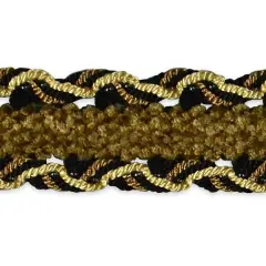 10 yards of Amore Decorative Gimp trim | 10 yard cut Black/ Gold