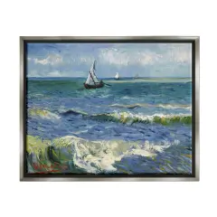 Stupell Industries Les Saintes-Maries-de-la-Mer Van Gogh Framed Floater Canvas Wall Art Gray Floater Frame