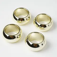 12-Pieces Acrylic Napkin Rings Set Gold