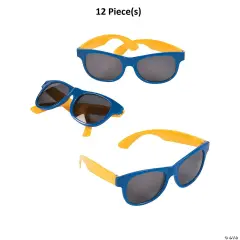 Adult&rsquo;s Blue & Gold Two-Tone Sunglasses - 12 Pc.