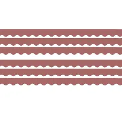 Deep Rose Scalloped Border Trim, 35 Feet Per Pack, 6 Packs