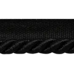 20 yards of Nicholas 3/8" Twisted Lip Cord Trim | 20 yard cut Metallic Black