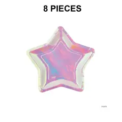 Iridescent Star-Shaped Paper Dessert Plates - 8 Ct.