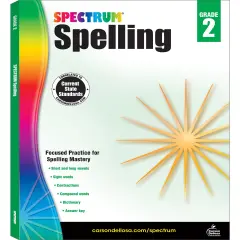 Spectrum Grade 2 Spelling Workbook, Sight Words, Dictionary Skills, Vowels, Vocabulary, Grammar, and More, Language Arts Classroom or Homeschool Curriculum