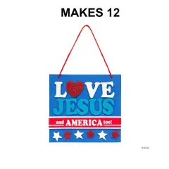 Love Jesus & America Too Sign Craft Kit - Makes 12
