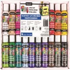 DecoArt Crafter's Acrylic Value Pack 16/Pkg-Fan Favorites