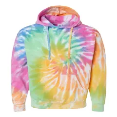 Colortone&reg; Tie-Dyed Hooded Turtle Neck Long Sleve Sweatshirt Eternity