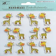 Little Birdie 3D Embellishment 12/Pkg-Doodle Giraffe