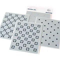 Pinkfresh Studio Stencils 4.25"X5.25" 4/Pkg-Geometric Tile