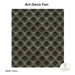 ART DECO - Decoupage and Mixed Media Art Paper in Elegant Black and Gold
