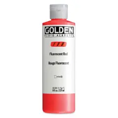 Golden Fluid Acrylic - Fluorescent Red, 8 oz Bottle