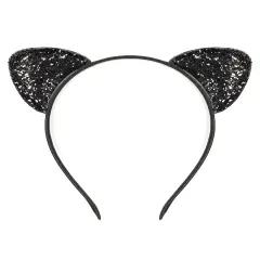 Wrapables Cosplay Costume Headband, Party Headwear for Women, Pink Pom Poms Cat Ears