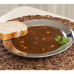 Shetler's Stainless Steel Soup Bowl Plates, Holds 16 oz, Set of 4