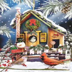 Sunsout Holiday Birdhouse 500 pc Christmas Jigsaw Puzzle 34966
