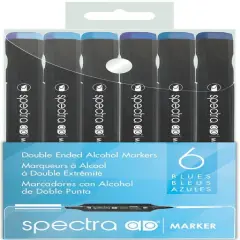 Spectra AD Alcohol Markers - 6pc Blue Set