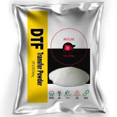 DTF Transfer Powder - 500g / 17.6oz White Hot Melt Adhesive for Sublimation, Compatible with DTF and DTG Printers, Versatile Powder for All Fabrics Including Jeans and Cotton T-Shirts