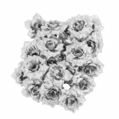 Kitcheniva Artificial Rose Silk Flower Head DIY Home Decoration 50 Pcs Silver