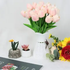 Kitcheniva Artificial Tulips Real Touch Home Decor 10 Pcs Pink