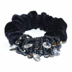 Kitcheniva Fashion Scrunchies Elastic Hair Bands With Beads Ink blue