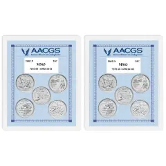 2002P & 2002D Statehood Quarters Graded MS63 Brilliant Uncirculated 