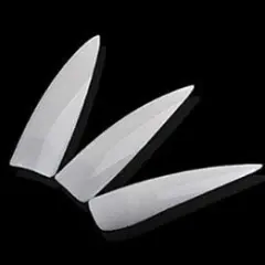 Kitcheniva Long Stiletto Pointy False Nail Tips White