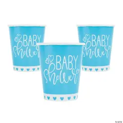 Blue Hearts Baby Shower 9oz Paper Cups, 8ct