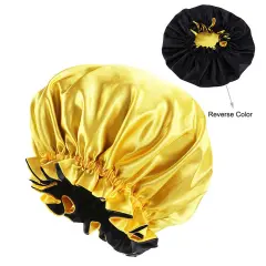 Kitcheniva Double Sided Satin Night Sleep Head Cover With Elastic Band Yellow