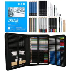 72 PCS Drawing Supplies Sketching Set,Art Kit include Drawing & Colored Pencils for Adults Artists Kids.Pro Art Sketch Supplies with Sketchpad,Watercolor & Metallic Pencils