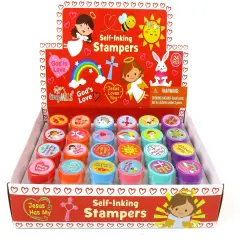 TINYMILLS Religious Christian Love Valentine's Day Stampers for Kids Religious Prizes Carnival VBS Sunday School Church Festival