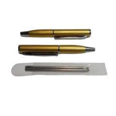 Kitcheniva 2 Super Mini Brushed Gold Metal Ballpoint Pen 2 Extra Refills
