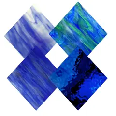 Wissmach 4 Sheet Blue Variety Stained Glass and Mosaic Glass