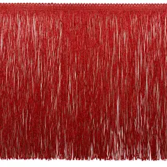 12" Metallic Chainette Fringe Trim Red