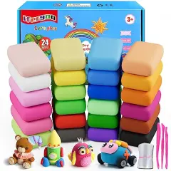24 Colors Air Dry Clay, DIY Magic Clay with Tools and Munuals, Kids Toys Set for Boys and Girls