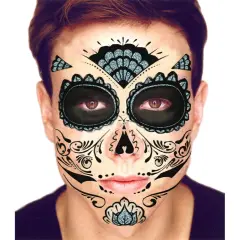 Savvi Day Of The Dead Sugar Skull Temporary Face Tattoos
