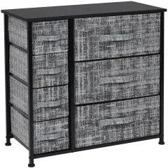 Sorbus Dresser with Drawers - Furniture Storage Tower Unit for Bedroom, Hallway, Closet, Office Organization - Steel Frame, Wood Top, Easy Pull Fabric Bins Gray/Black