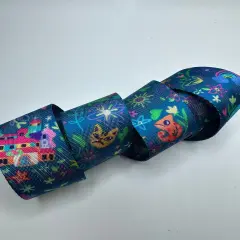 Teal Familia Doodles 1.5&rdquo; Seatbelt Webbing