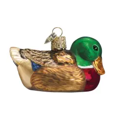 Mallard Duck Glass Ornament Christmas Decor