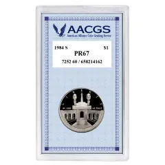 Proof 1984S Los Angeles Olympiad Commemorative Silver Dollar graded PR67