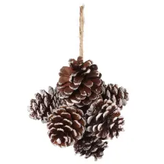 4" White Edge Pine Cone Clusters - Set of 12, Lifelike Artificial Design, Perfect for Wreaths, Trees & Holiday Crafts - Christmas D&eacute;cor Accent, Floral Home by Artificial Flowers