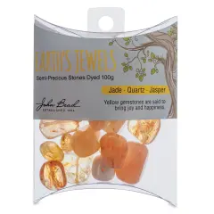 Earth's Jewels Jade Quartz Jasper Dyed Natural Stone Bead Assortment