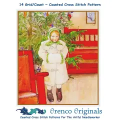 Maggie At Christmas Counted Cross Stitch Pattern by Carl Larsson