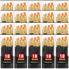 Acrylic Paint Brush Set, (20 Packs /200 pcs) Nylon Hair Brushes for Oil and Watercolor, Perfect Suit of Art Painting, Best Gift for Painting, Black