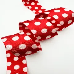 Red and White Polka Dot 1.5&rdquo; Seatbelt Webbing