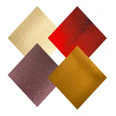 Wissmach 4 Sheet Mixed Color (Red, Gold, Purple, Beige) Variety, Stained Glass Pack