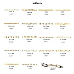 Gold Finding Chain, Gold Plated Jewelry Making Chain, DIY Necklace Chain, Assorted Styles, 1 foot, GemMartUSA (GPCH)